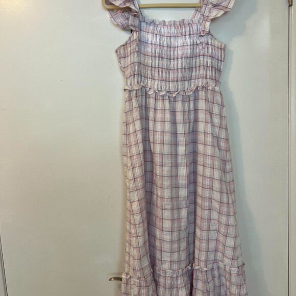 English Factory Plaid Midi Dress with Ruffles - NWOT, Excellent Condition - Picture 6 of 6